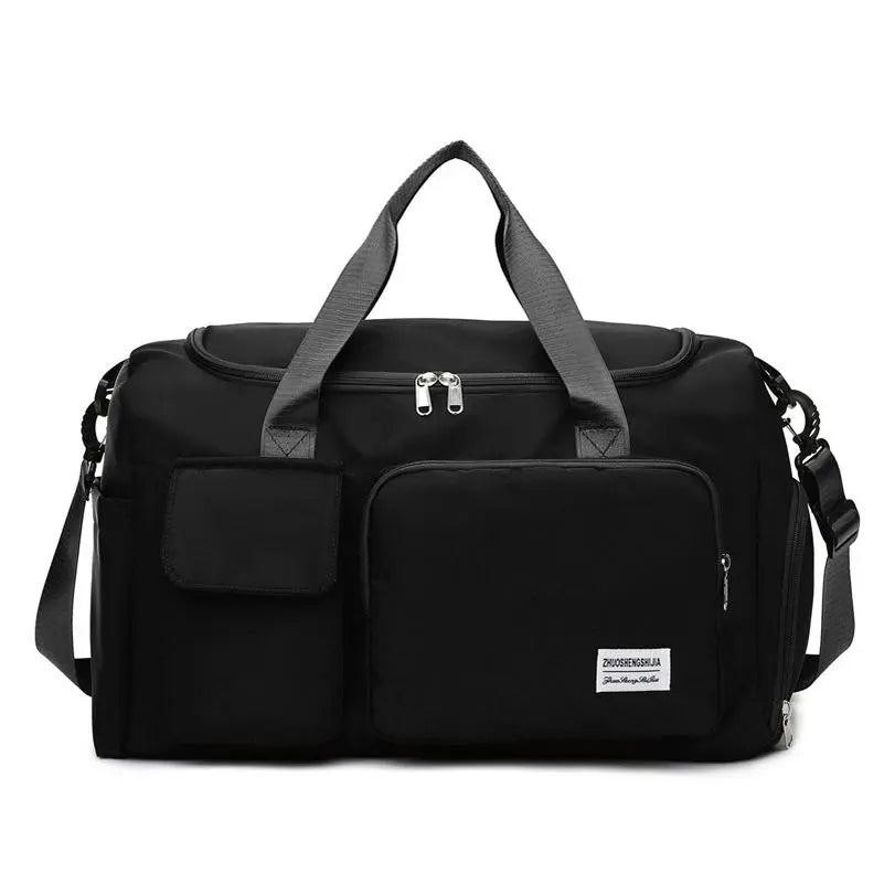 Women's Large Capacity Travel Duffle Bag with Zipper Pocket and Shoe Compartment - Durable Nylon for Gym and Short Business Trips