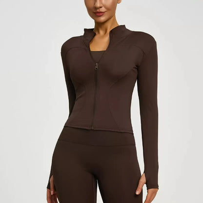 Women's Autumn and Winter Quick-Dry Sports Jacket for Yoga, Pilates, and Running - Long Sleeve Fitness Apparel
