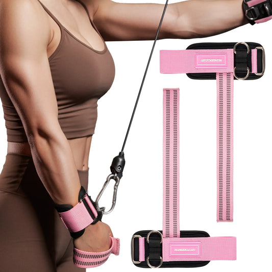 MANUEKLEAR Non-Slip Wrist Straps for Woman Weightlifting Deadlifting, Gym Lifting Straps with D Rings for Cable Machine Workout, 10Mm Neoprene Padded Weight Lifting Wrist Wraps for Men Women
