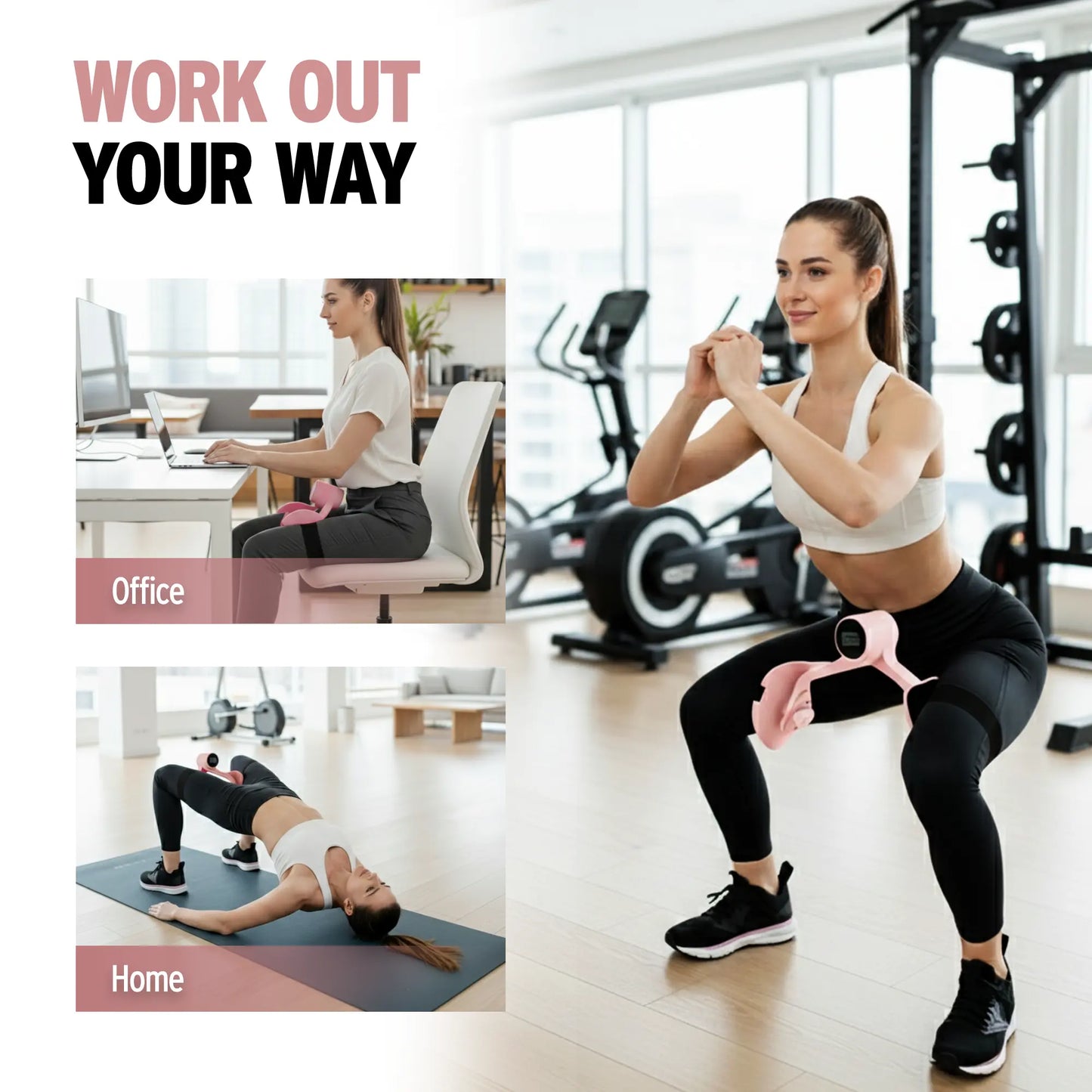 Smart Thigh Trainer for Women with Timer – Inner Thigh and Hip Exerciser for Home and Office Use