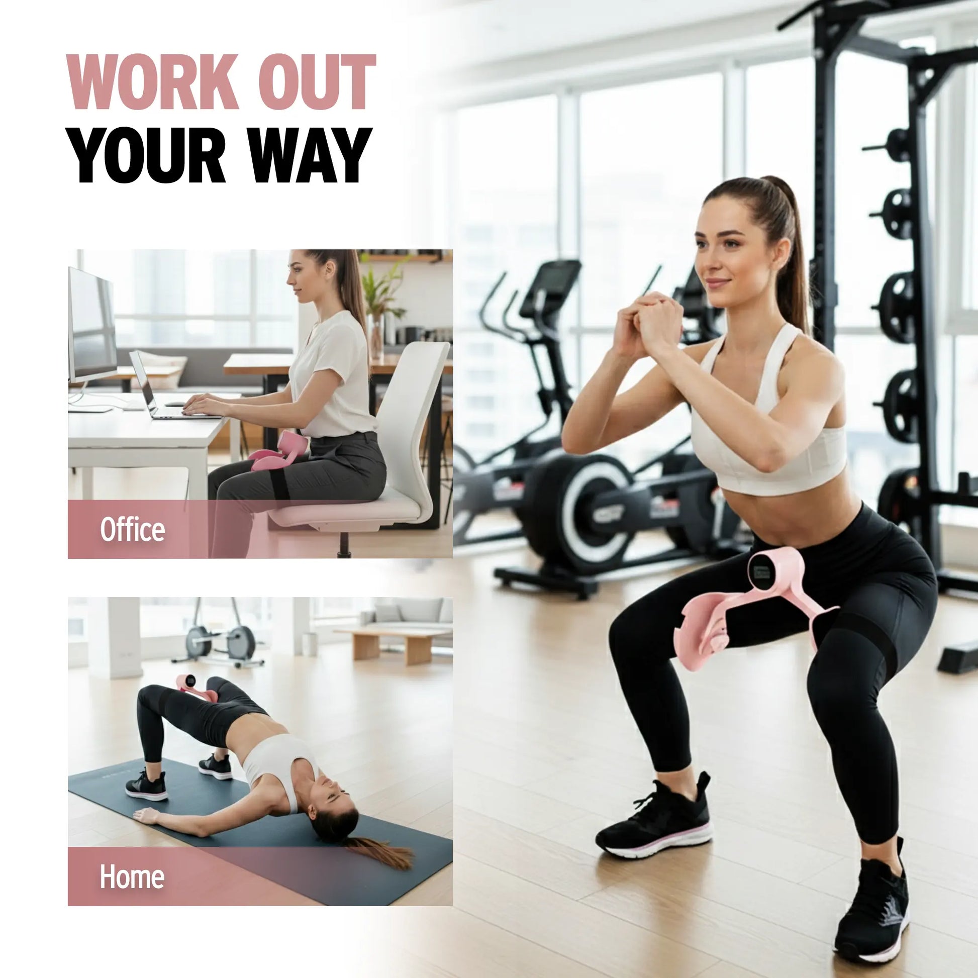 Smart Thigh Trainer for Women with Timer – Inner Thigh and Hip Exerciser for Home and Office Use