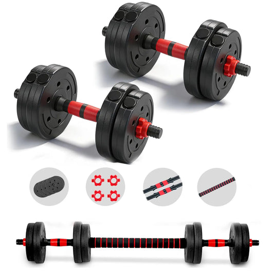 Summervibes 22Lb Adjustable-Dumbbells-Sets,Free Weights-Dumbbells Set of 2 Convertible to Barbell a Pair of Lightweight for Home Gym,Women and Men Equipment