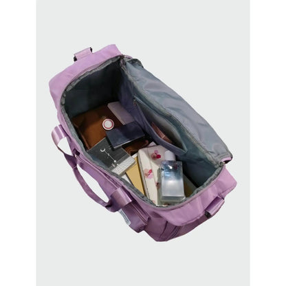 Women's Large Capacity Travel Duffle Bag with Zipper Pocket and Shoe Compartment - Durable Nylon for Gym and Short Business Trips