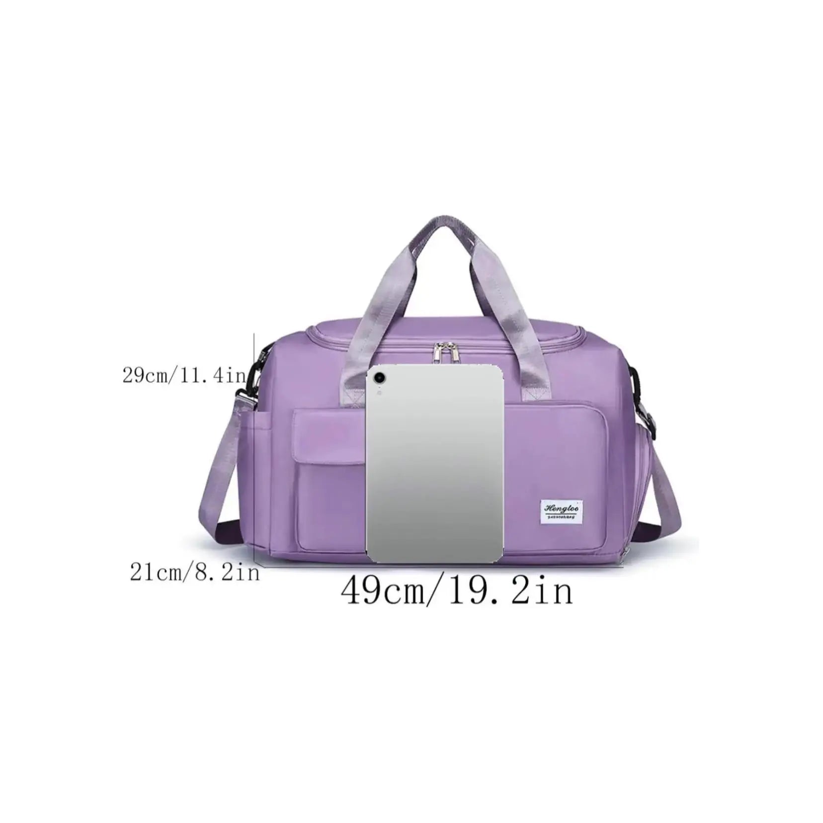 Women's Large Capacity Travel Duffle Bag with Zipper Pocket and Shoe Compartment - Durable Nylon for Gym and Short Business Trips