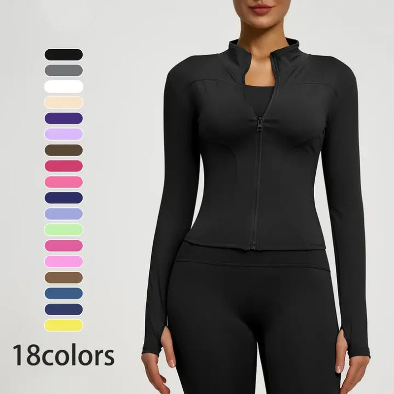 Women's Autumn and Winter Quick-Dry Sports Jacket for Yoga, Pilates, and Running - Long Sleeve Fitness Apparel
