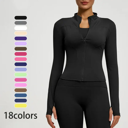 Women's Autumn and Winter Quick-Dry Sports Jacket for Yoga, Pilates, and Running - Long Sleeve Fitness Apparel