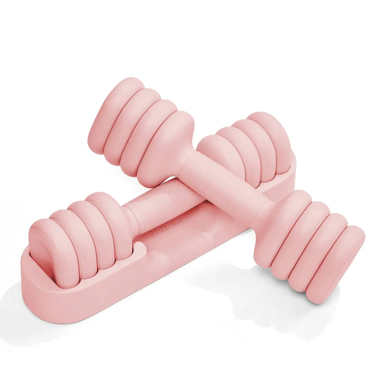 YOTTOY Adjustable Dumbbell Set of 2 4-In-1 Hand Weights for Women at Home Compact Free Weights Dumbbells Set with Soft Grip and Base 2-5 Lbs Each for Home Gym Versatile Non-Slip Ergonomic Design