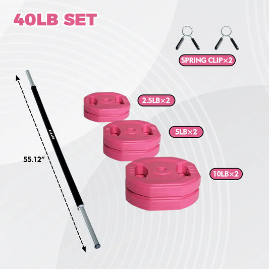Ritfit Adjustable Barbell Weight Set for Home and Gym Strength Training and Weightlifting Fitness Equipment for Women