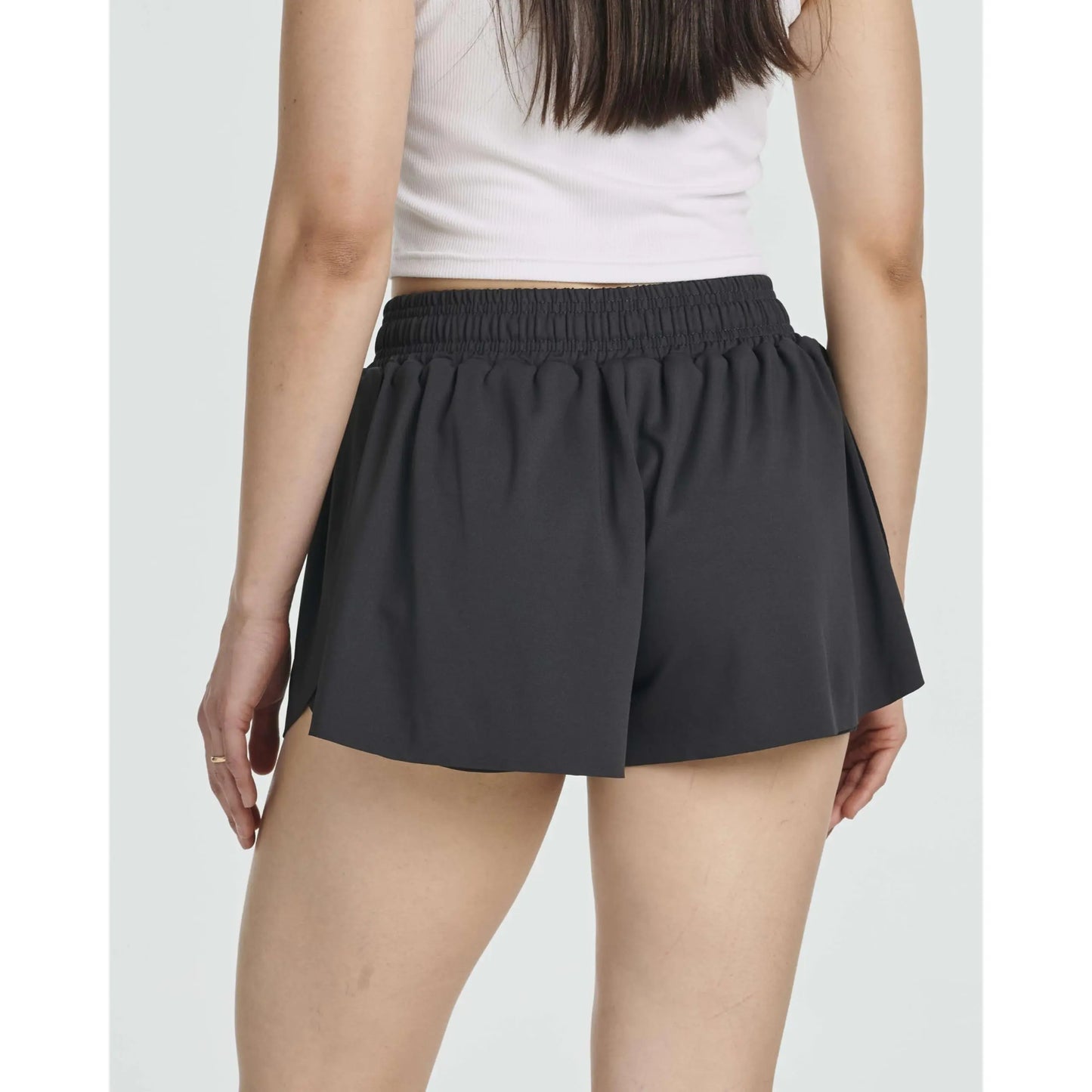 Real Essentials 4 Pack: Womens Flowy Dry Fit Running Short - Gym Yoga Workout Summer Shorts (Available in plus Size)