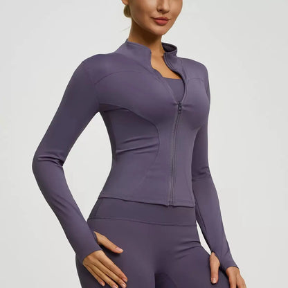 Women's Autumn and Winter Quick-Dry Sports Jacket for Yoga, Pilates, and Running - Long Sleeve Fitness Apparel