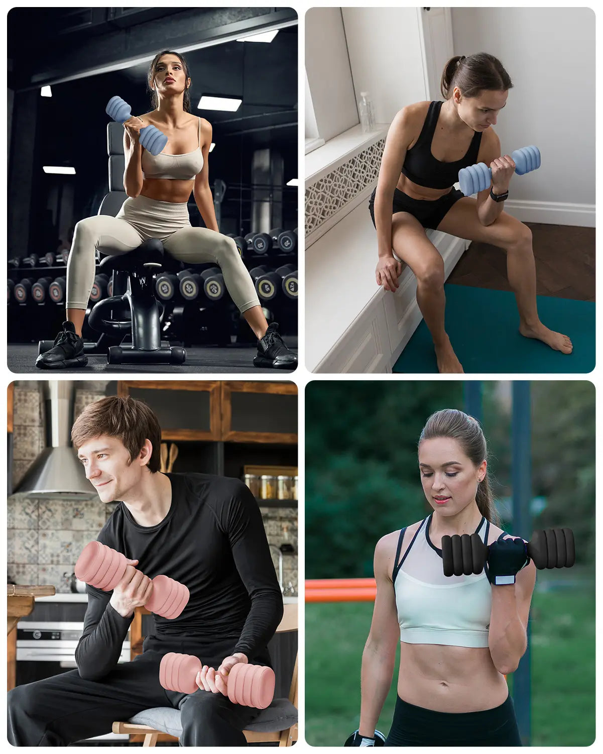 YOTTOY Adjustable Dumbbell Set of 2 4-In-1 Hand Weights for Women at Home Compact Free Weights Dumbbells Set with Soft Grip and Base 2-5 Lbs Each for Home Gym Versatile Non-Slip Ergonomic Design