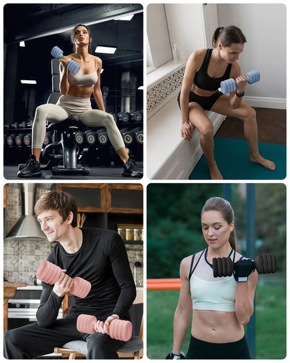 YOTTOY Adjustable Dumbbell Set of 2 4-In-1 Hand Weights for Women at Home Compact Free Weights Dumbbells Set with Soft Grip and Base 2-5 Lbs Each for Home Gym Versatile Non-Slip Ergonomic Design