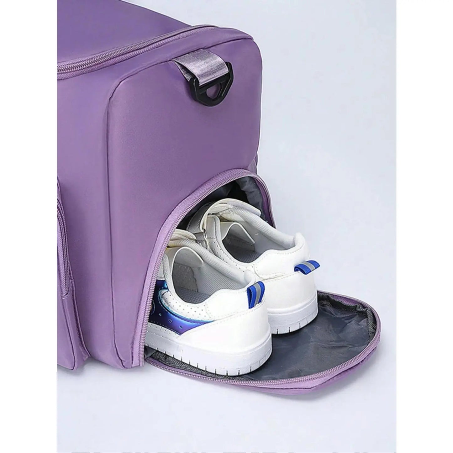 Women's Large Capacity Travel Duffle Bag with Zipper Pocket and Shoe Compartment - Durable Nylon for Gym and Short Business Trips