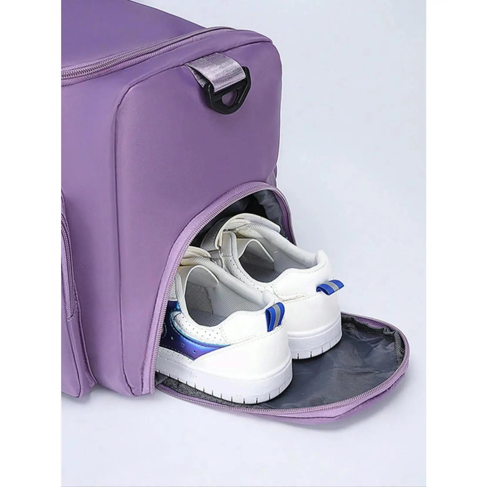 Women's Large Capacity Travel Duffle Bag with Zipper Pocket and Shoe Compartment - Durable Nylon for Gym and Short Business Trips