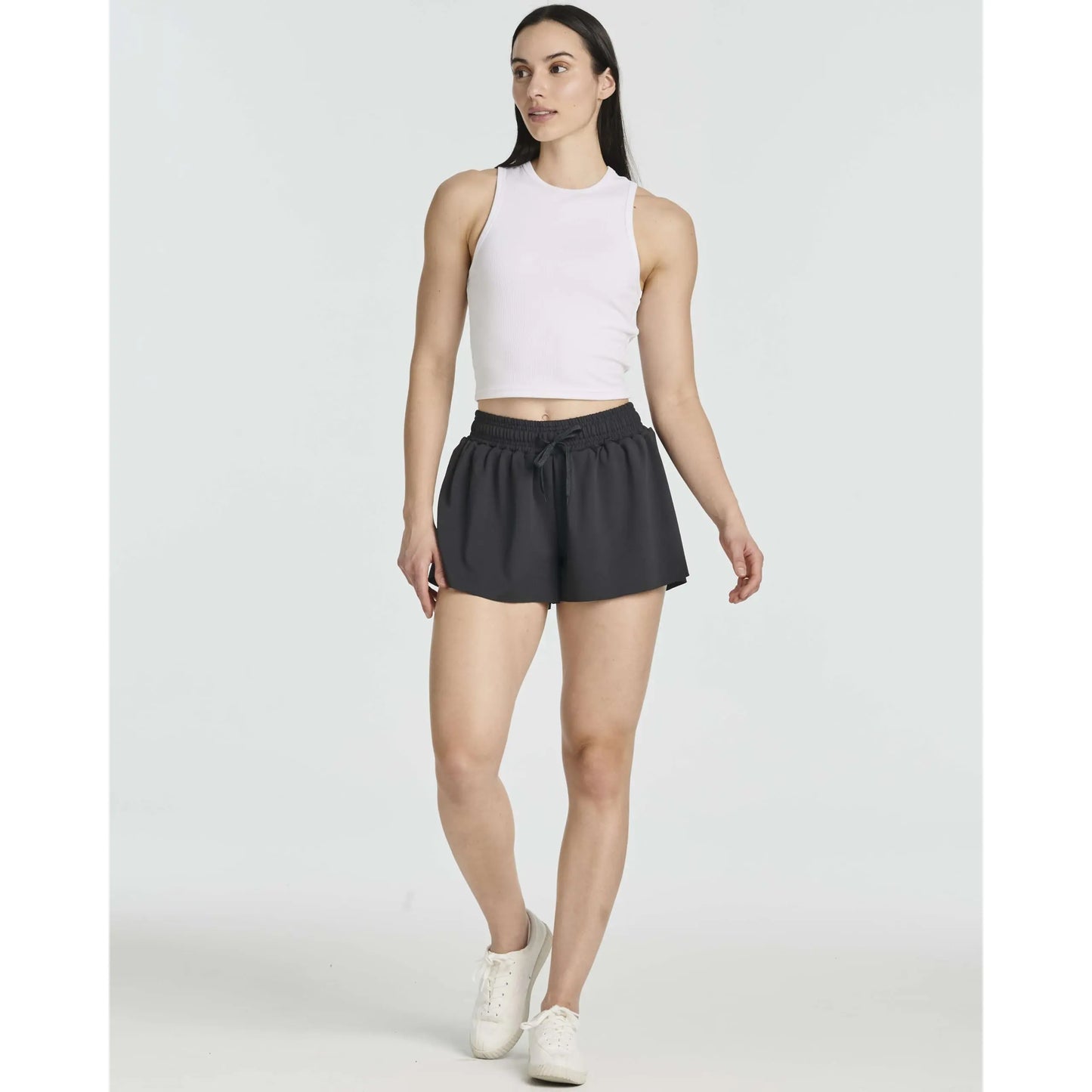 Real Essentials 4 Pack: Womens Flowy Dry Fit Running Short - Gym Yoga Workout Summer Shorts (Available in plus Size)